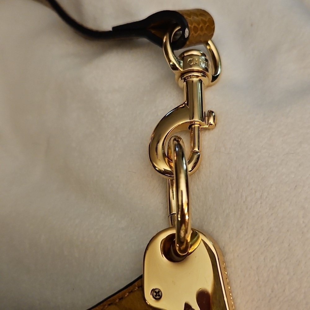 Vince Camuto Y2k Irine Dark Wheat Snakeskin Leather Mini Baguette Shoulder Bag - Picture 6 of 14